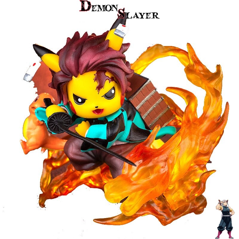 Figurine Tanjiro Feu Pikachu Demon Slayer