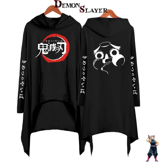 Robe à capuche noire Demon Slayer avec Hotaru Haganezuka