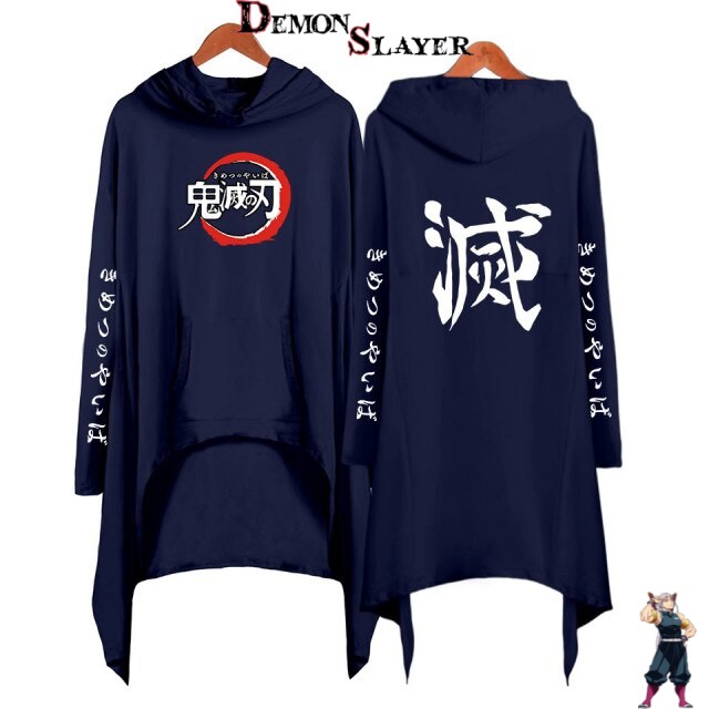 Robe à capuche bleue Demon Slayer, tailles XXS à XXL