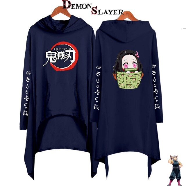 Robe à capuche Demon Slayer bleue Nezuko, tailles XXS à XXL