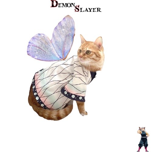 Cosplay pour chat Demon Slayer Kanae, disponible en S, M, L, XL