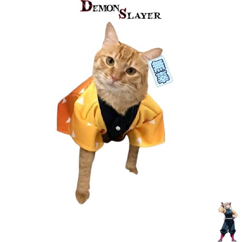 Cosplay pour chat Demon Slayer Zenitsu Agatsuma en tailles S à XL