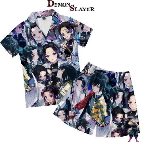 Pyjama Demon Slayer avec Tomioka et Shinobu