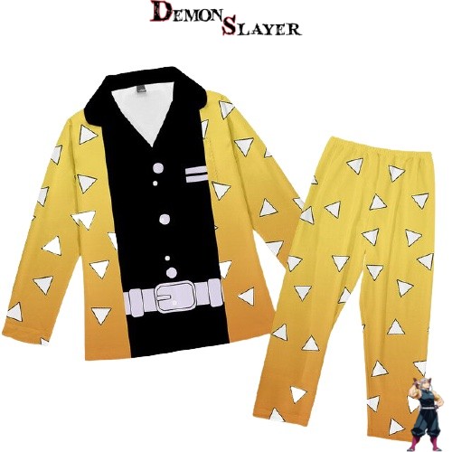Pyjama longue chemise Demon Slayer Zenitsu Agatsuma