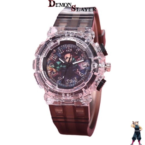 Montre marron Demon Slayer avec Tanjiro