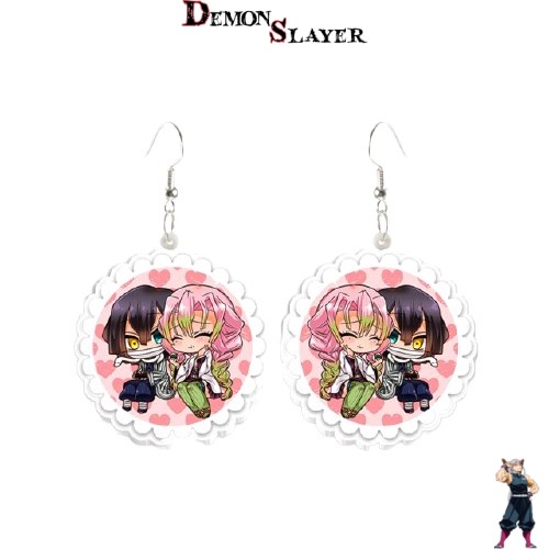 Boucles d’oreilles Demon Slayer Mitsuri et Iguro duo