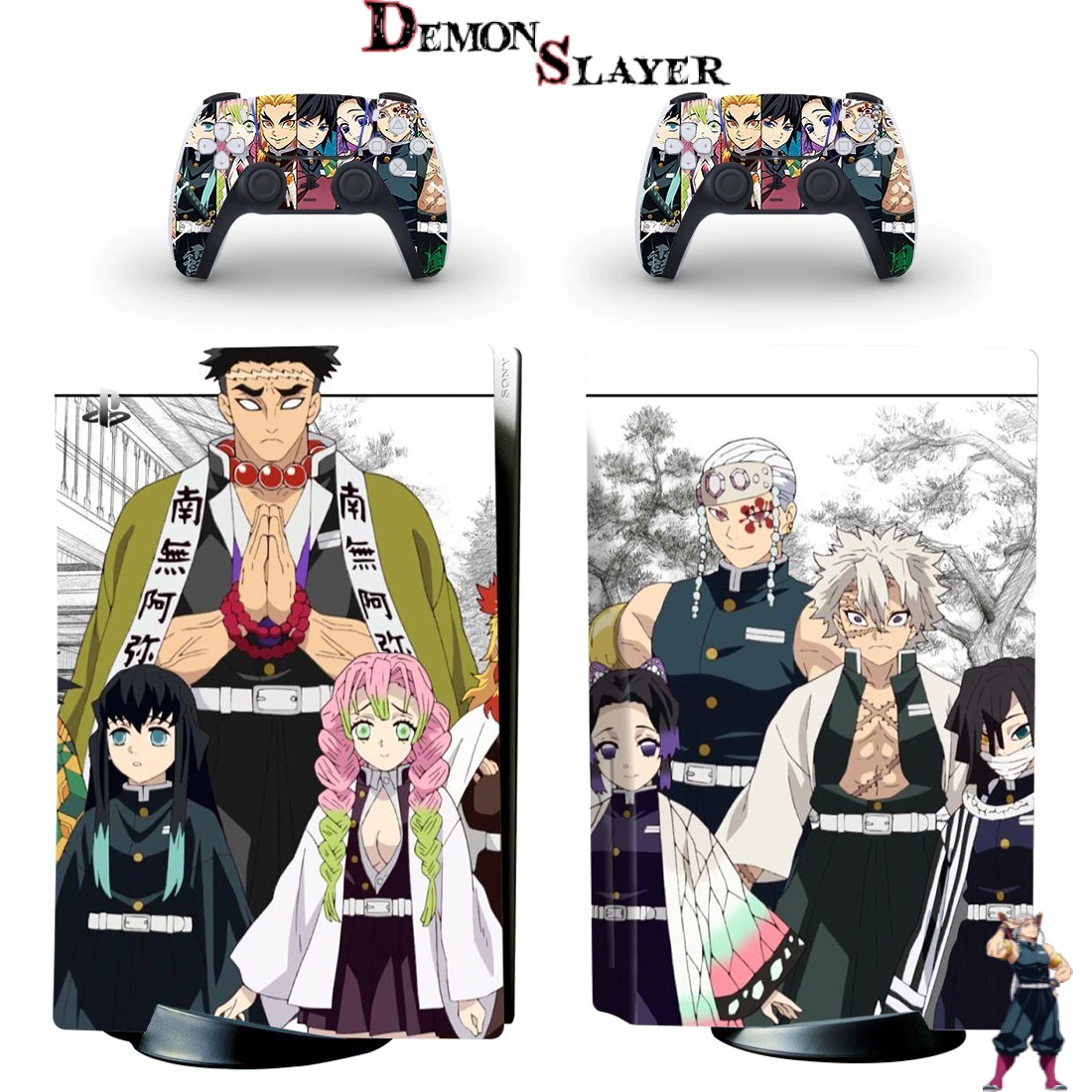 Sticker PS5 Demon Slayer avec les Piliers