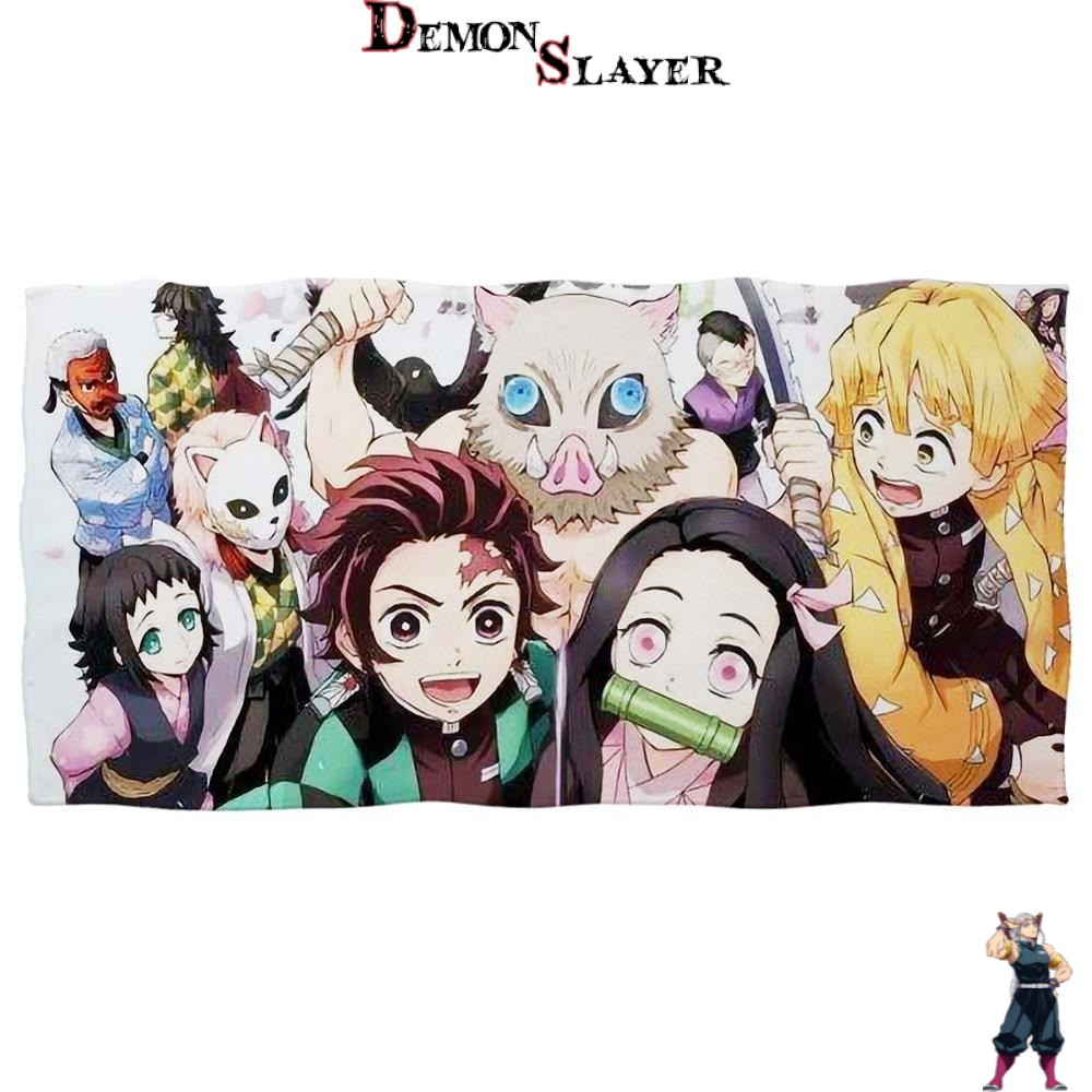 Serviette Demon Slayer bande complète, deux tailles