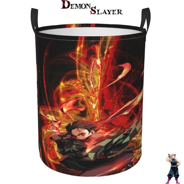 Bac à linge sale Demon Slayer Souffle du Feu, formats 42 cm x 34 cm et 50 cm x 40 cm