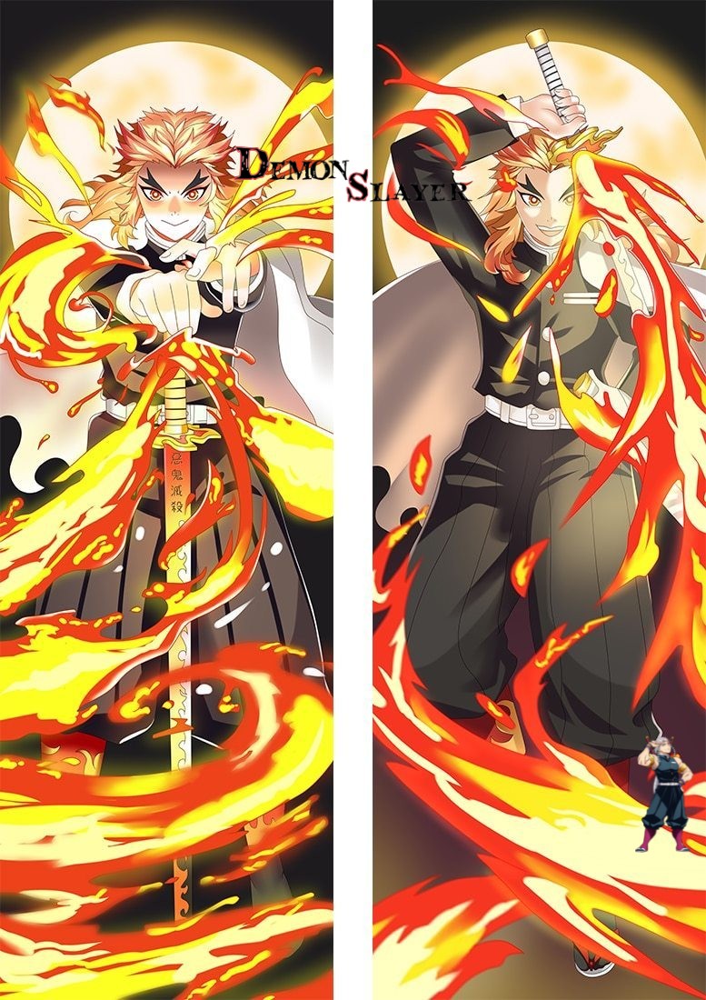 Taie d’oreiller Demon Slayer en 150x50cm, 100x34cm ou 120x40cm