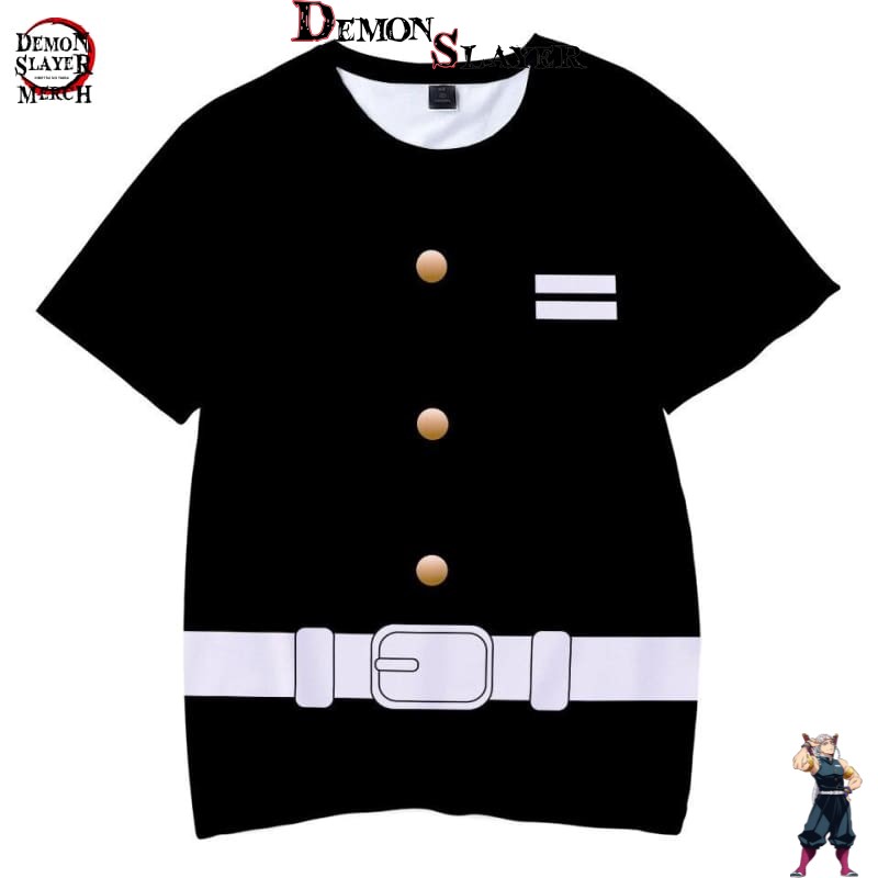 Chemise Demon Slayer uniforme noir du XXS au 4XL