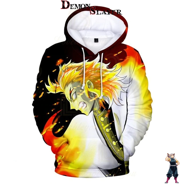 Sweat Demon Slayer Kyojuro Rengoku, tailles XXS à XXL