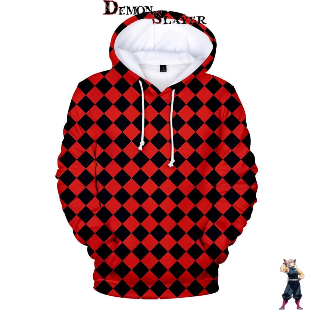 Sweat Demon Slayer rouge et noir, couleur 3D 9