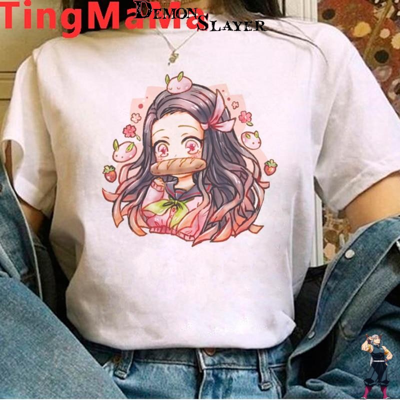 T-Shirt Féminin Demon Slayer Nezuko Regard Mignon