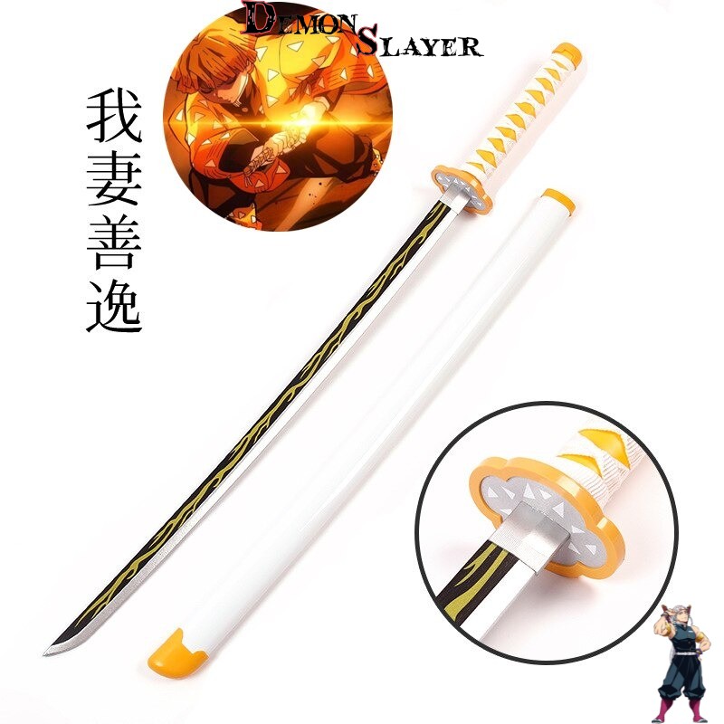 Katana Agatsuma Zenitsu Demon Slayer en 25 cm, 76 cm ou 104 cm