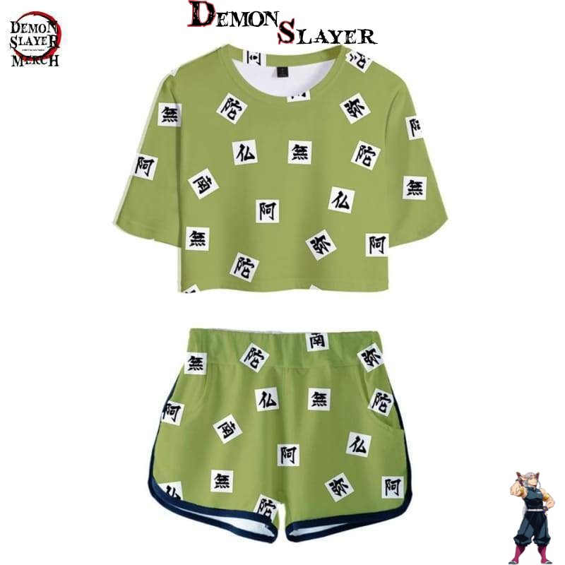 Crop top Gyomei à motif Demon Slayer