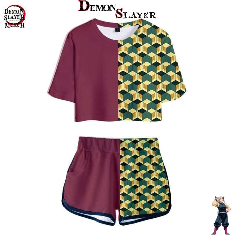 Crop top Demon Slayer Giyuu, tailles XS à XXL