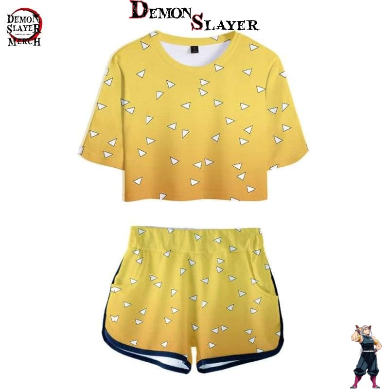 Crop top Zenitsu jaune Demon Slayer, du XS au XXL