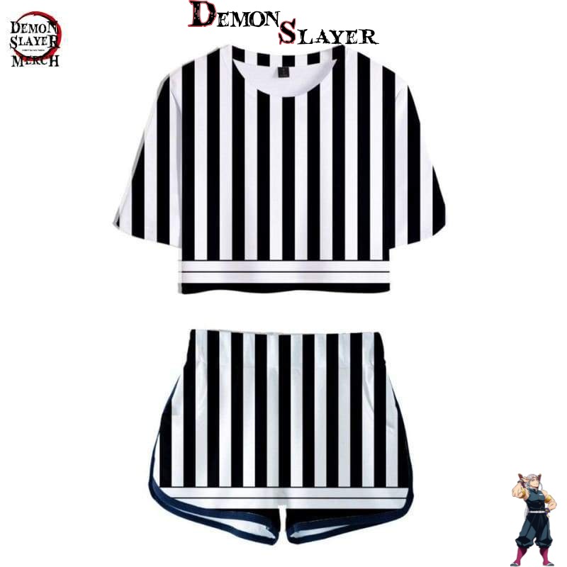 Crop top Obanai Demon Slayer Black & White ou Purple