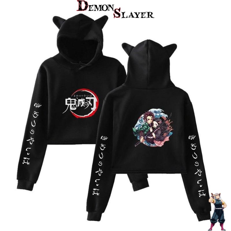 Crop top Demon Slayer Water Wave avec Tanjiro & Nezuko