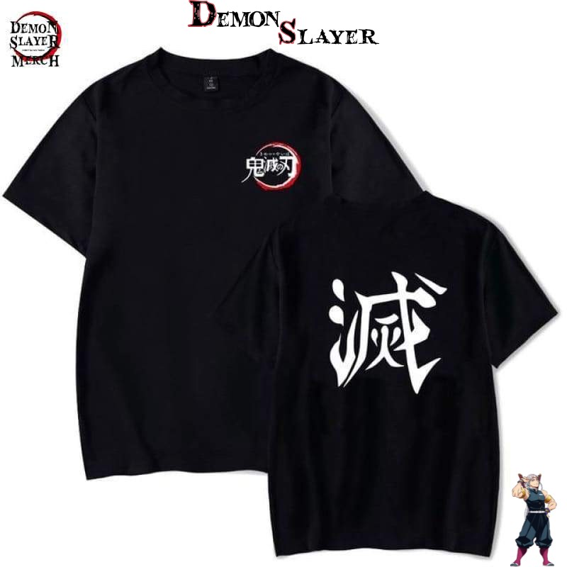 T-Shirt Demon Slayer Destroy Kanji avec coloris et tailles XXS à 4XL
