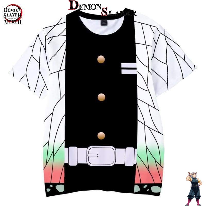T-shirt Demon Slayer Shinobu Kocho vert et orange, du XXS au 4XL