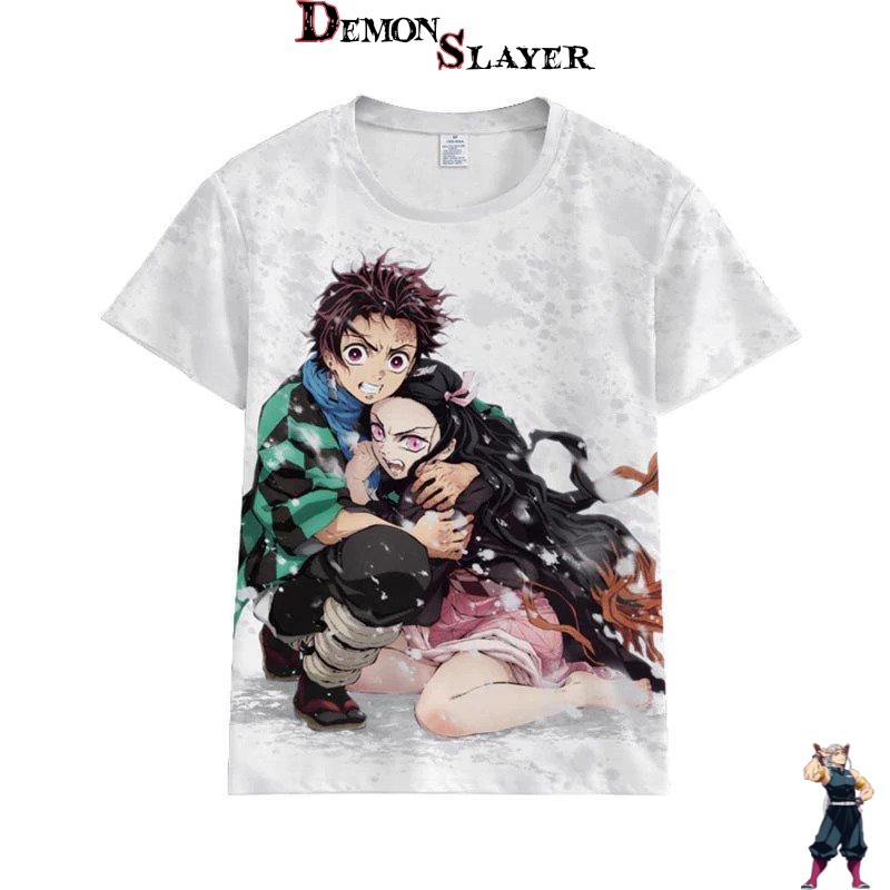 T-Shirt Demon Slayer Tanjiro et Nezuko appeurés