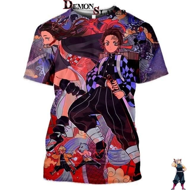 T-shirt Demon Slayer Tanjiro version sombre