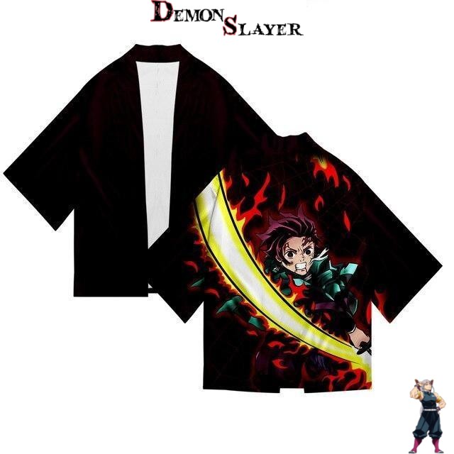 Kimono sombre Tanjiro Demon Slayer, du XXS au 4XL