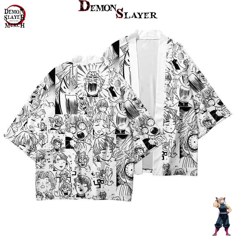 Kimono Zenitsu Tête Marrante Demon Slayer, du XXS au XXXL