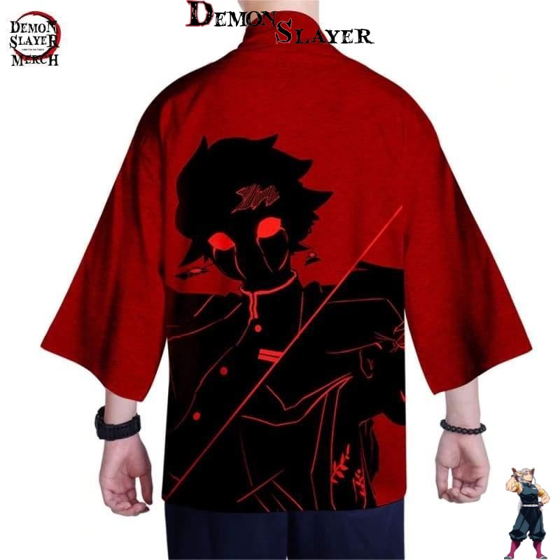 Kimono Demon Slayer Tanjiro sous forme de démon avec choix de tailles