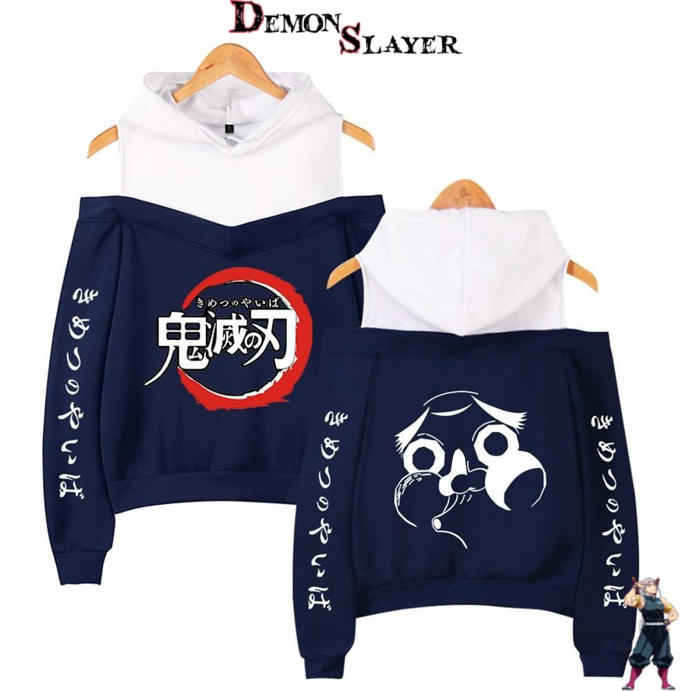 Sweat Demon Slayer à épaules dénudées avec symbole
