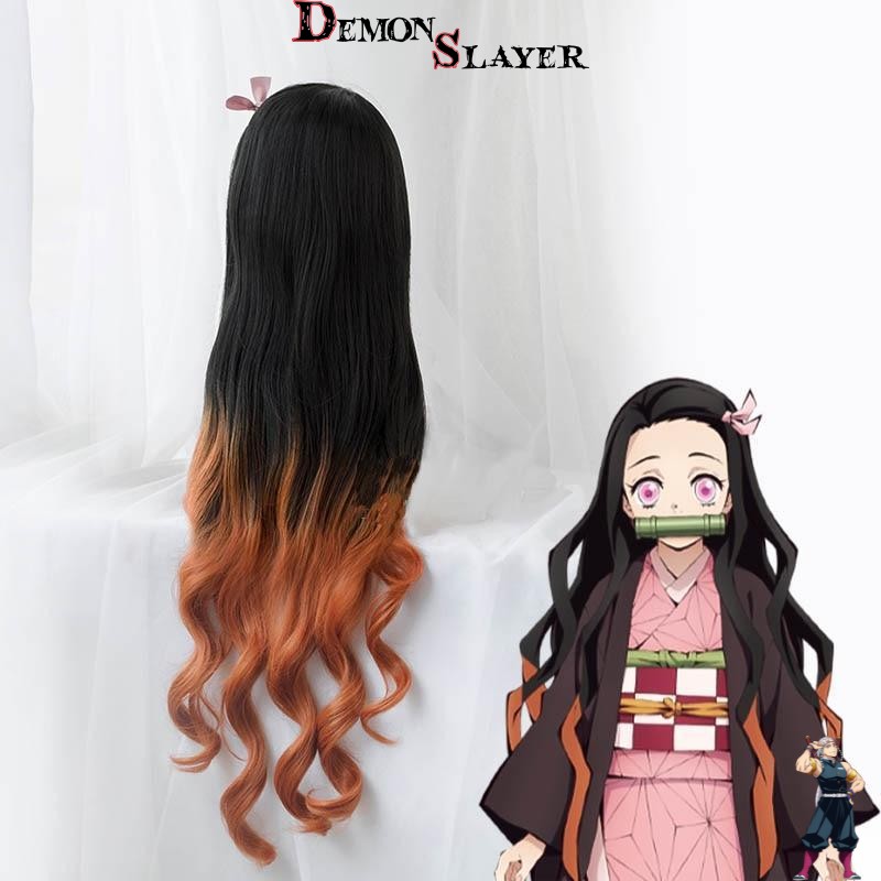 Perruque de cosplay Nezuko pour Demon Slayer