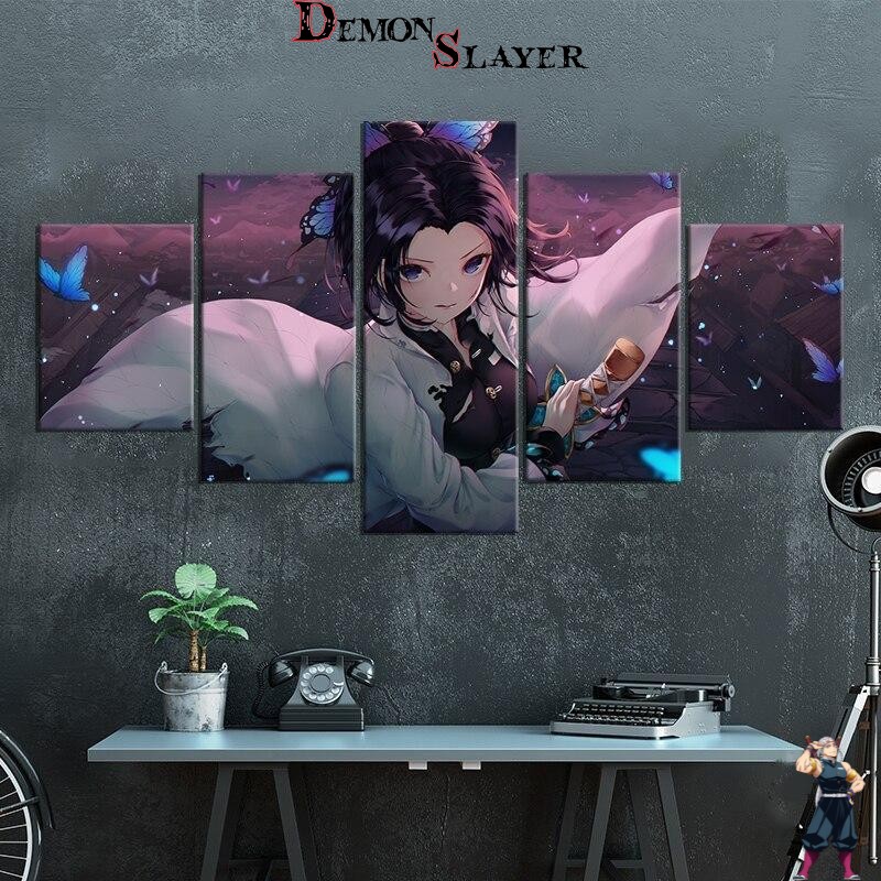 Tableau Shinobu Kocho Demon Slayer en 3 ou 5 panneaux