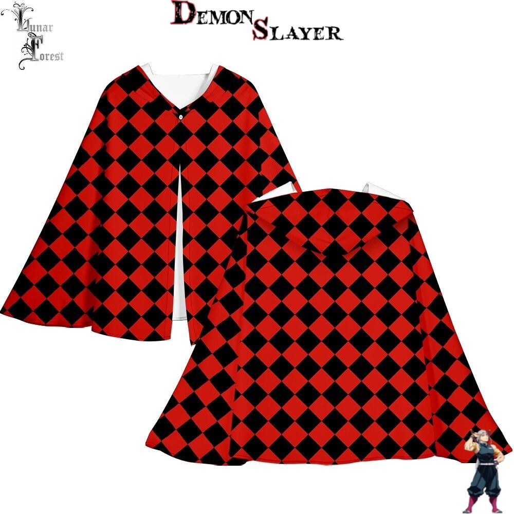 Manteau Demon Slayer rouge et noir en tailles S à XXL