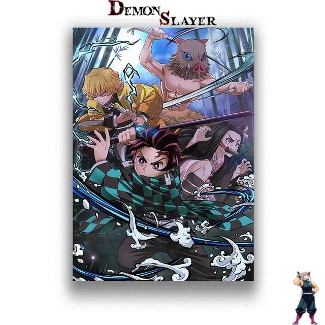 Tableau Demon Slayer Inosuke et Tanjiro, formats au choix