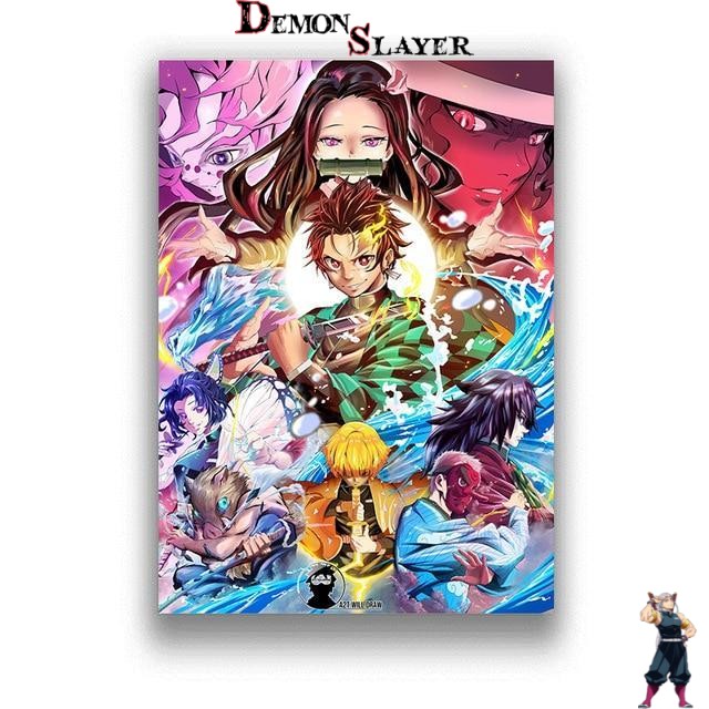 Tableau manga Demon Slayer de Tanjiro en plusieurs tailles