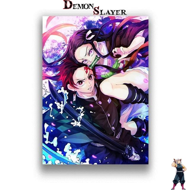 Tableau Tanjiro et Nezuko Demon Slayer en plusieurs tailles