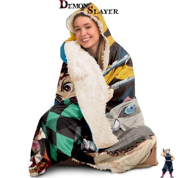 Couverture à capuche Demon Slayer motif Réunis