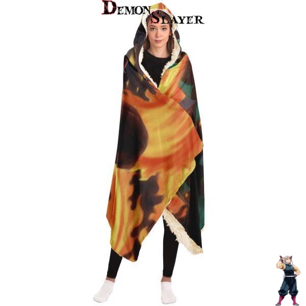 Tanjiro Kamado Feu, couverture à capuche Demon Slayer